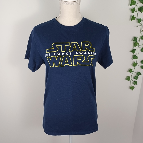 Star War Graphic Print T-Shirt Small Blue/Yellow -Distressed Print - Picture 6 of 11